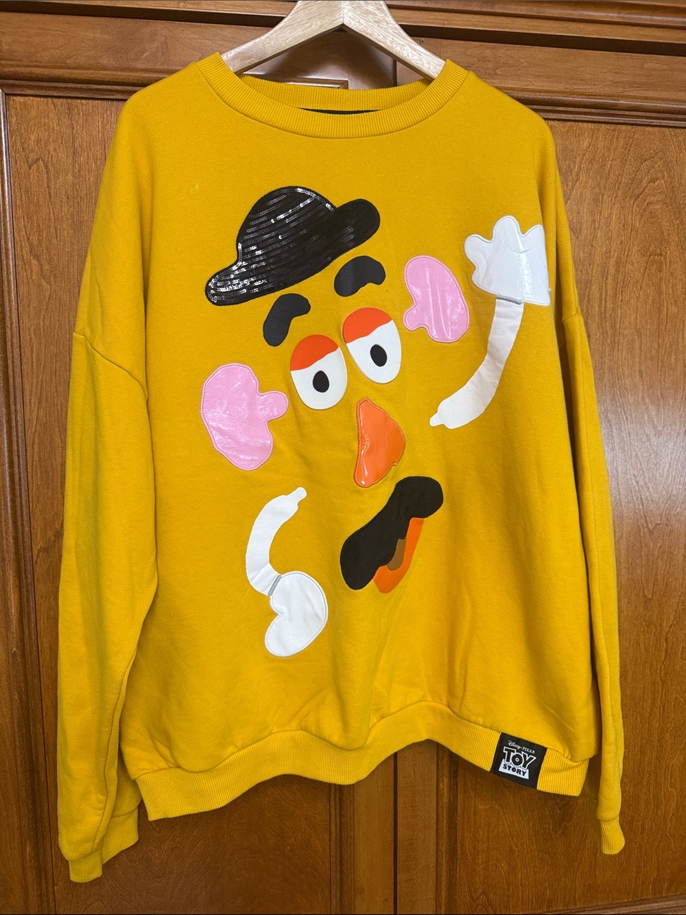 Disney Yellow Mr. Potato Head Crewneck Sweatshirt